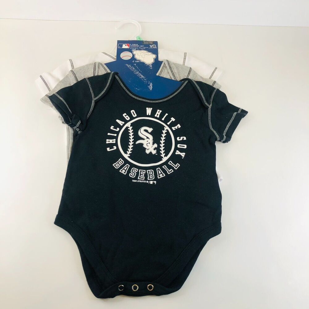 CHICAGO WHITE SOX baseball 3 pack CREEPER SET SIZE boy or girl styles 12-18 Ms